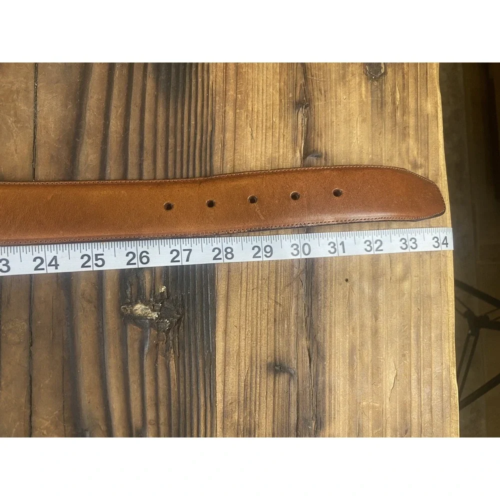 Brighton Brown Leather Belt with Gold Accents Size Medium